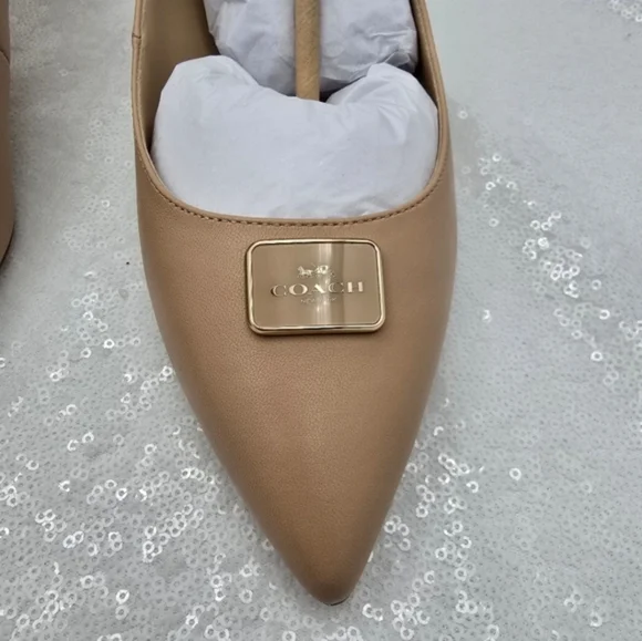 Coach Jillian Classic Slingback Closed Toe Low Heel Neutral Women's 9.5